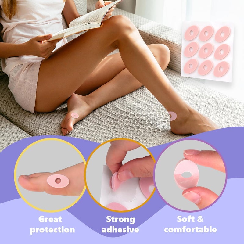 Decproch Corn Cushions Callus Pads, Corn Removers for Toes and Feet, Callus Cushions to Protect Sore Spots with Foam Padding, Pain Relief from Calluses, Corns, Blisters (Multi-Size, 54 Count) - Image 3